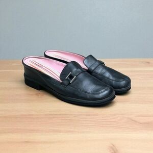Bass Square Toe Wedge Slip-on Leather Mule Women’s Size 7 1/2